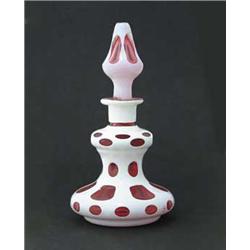 WHITE TO CRANBERRY OVERLAY COLOGNE BOTTLE