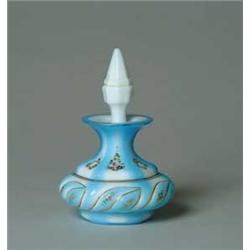 BLUE & WHITE CUT OVERLAY SCENT BOTTLE