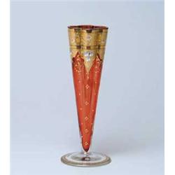 DECORATED MOSER VASE