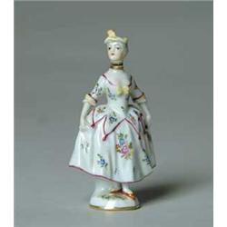 ANTIQUE PORCELAIN FIGURAL SCENT BOTTLE