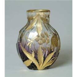 MOSER CARVED & ENAMELED VASE
