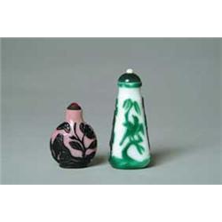 TWO PEKING GLASS SNUFF BOTTLES
