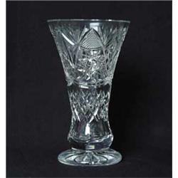 HEAVY CUT GLASS VASE