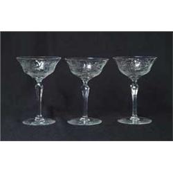 SET OF EIGHT SIGNED LIBBEY CHAMPAGNE GLASSES