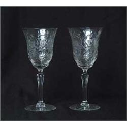 PAIR OF TWO SIGNED LIBBEY WATER GOBLETS