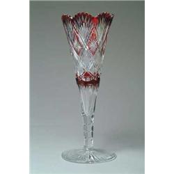 MONUMENTAL RED CUT TO CLEAR VASE