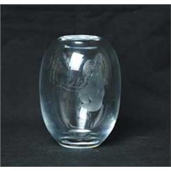 ORREFORS CARVED CRYSTAL VASE