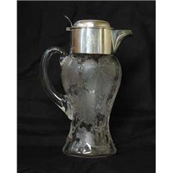 CAMEO GLASS & SILVER COVERED PITCHER