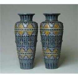 PAIR OF DOULTON LAMBETH VASES