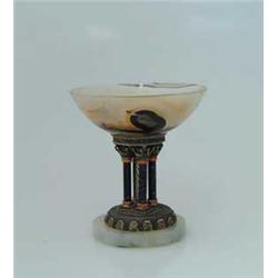 SMALL ONYX, LAPIS & SILVER COMPOTE
