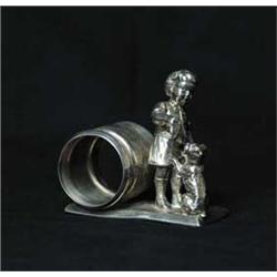 VICTORIAN SILVER PLATE FIGURAL NAPKIN RING