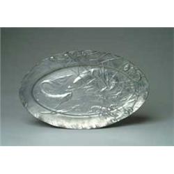 LARGE PEWTER ART NOUVEAU KEYSERZINN TYPE OVAL TRAY