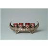 Image 1 : GEORGIAN SILVER STANDISH WITH RUBY GLASSES