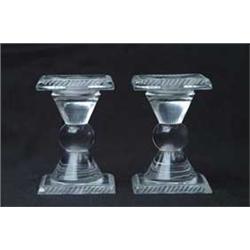 PAIR OF LALIQUE CANDLESTICKS