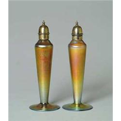 STEUBEN AURENE SALT & PEPPER SHAKERS