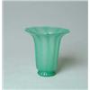 Image 1 : SIGNED STEUBEN ALABASTER GREEN RIBBED LAMPSHADE VASE