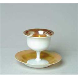 UNSIGNED STEUBEN SHERBET & MATCHING UNDER LINER