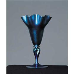 STEUBEN BLUE AURENE VASE