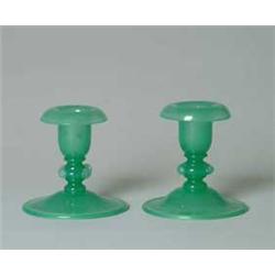 TWO STEUBEN CANDLESTICKS
