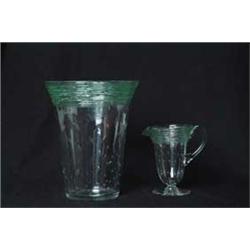 TWO PIECES OF STEUBEN THREADED GLASS