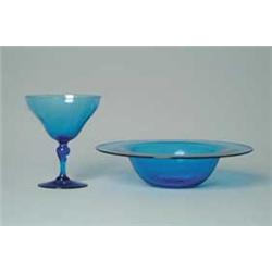 TWO STEUBEN CELESTE BLUE ITEMS