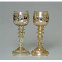 PAIR OF MOSER  TYPE GOBLETS