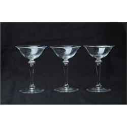 SET OF SIX STEUBEN CHAMPAGNE GLASSES