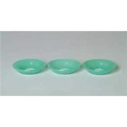 THREE STEUBEN GREEN JADE BOBOCHES