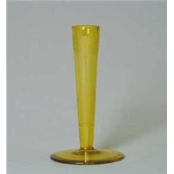 STEUBEN AMBER & ENGRAVED VASE