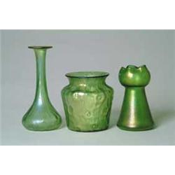THREE AUSTRIAN ART GLASS VASES