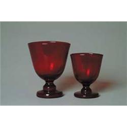 PAIR OF RUBY GLASS VASES