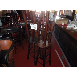 (4) wooden bar stools, 29" tall