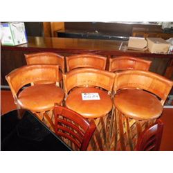 (6) woven bar stools, 29" tall