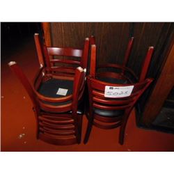 (4) wooden chairs, 19" tall, cushion bottom