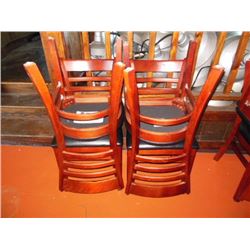 (4) wooden chairs, 19" tall, cushion bottom