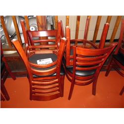 (4) wooden chairs, 19" tall, cushion bottom