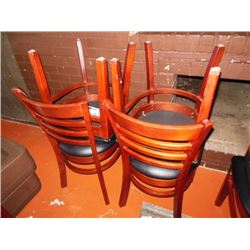 (4) wooden chairs, 19" tall, cushion bottom