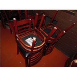 (4) wooden chairs, 19" tall, cushion bottom