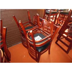 (4) wooden chairs, 19" tall, cushion bottom