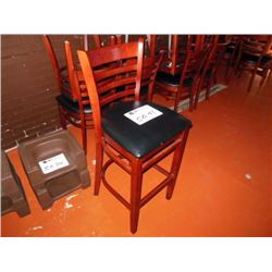 (1) wooden chair for high-top table, 32" tall, cushion bottom
