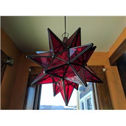 (1) Light fixture, red plastic stars