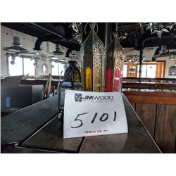 (3) glass candle lanterns