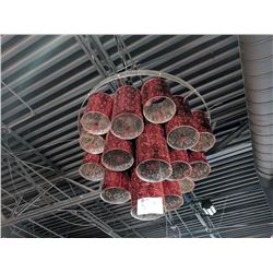 (1) red-cylinder light fixture (metal)