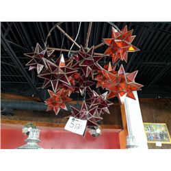 (1) red star light fixture (plastic)