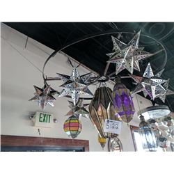 (1) metal and glass light fixture