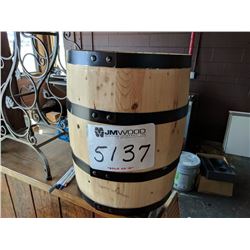 (1) wooden barrel