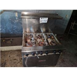 (1) gas stove, 6 burners
