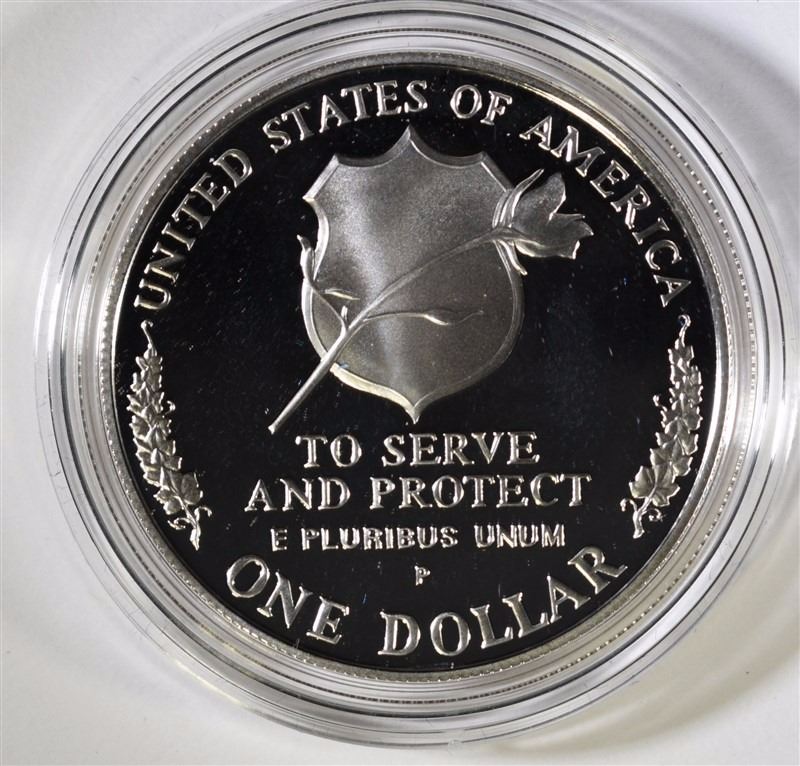 1997 LAW ENFORCEMENT OFFICERS MEMORIAL Pf COMMEM SILVER DOLLAR IN ORG
