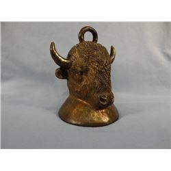 C. Wagner, sculpted brass buffalo head dinner bell, #101/500, 5" x 6"