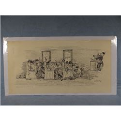 2 William Standing prints, Sunday Sermon and On the Reservation, both 11" x 22",